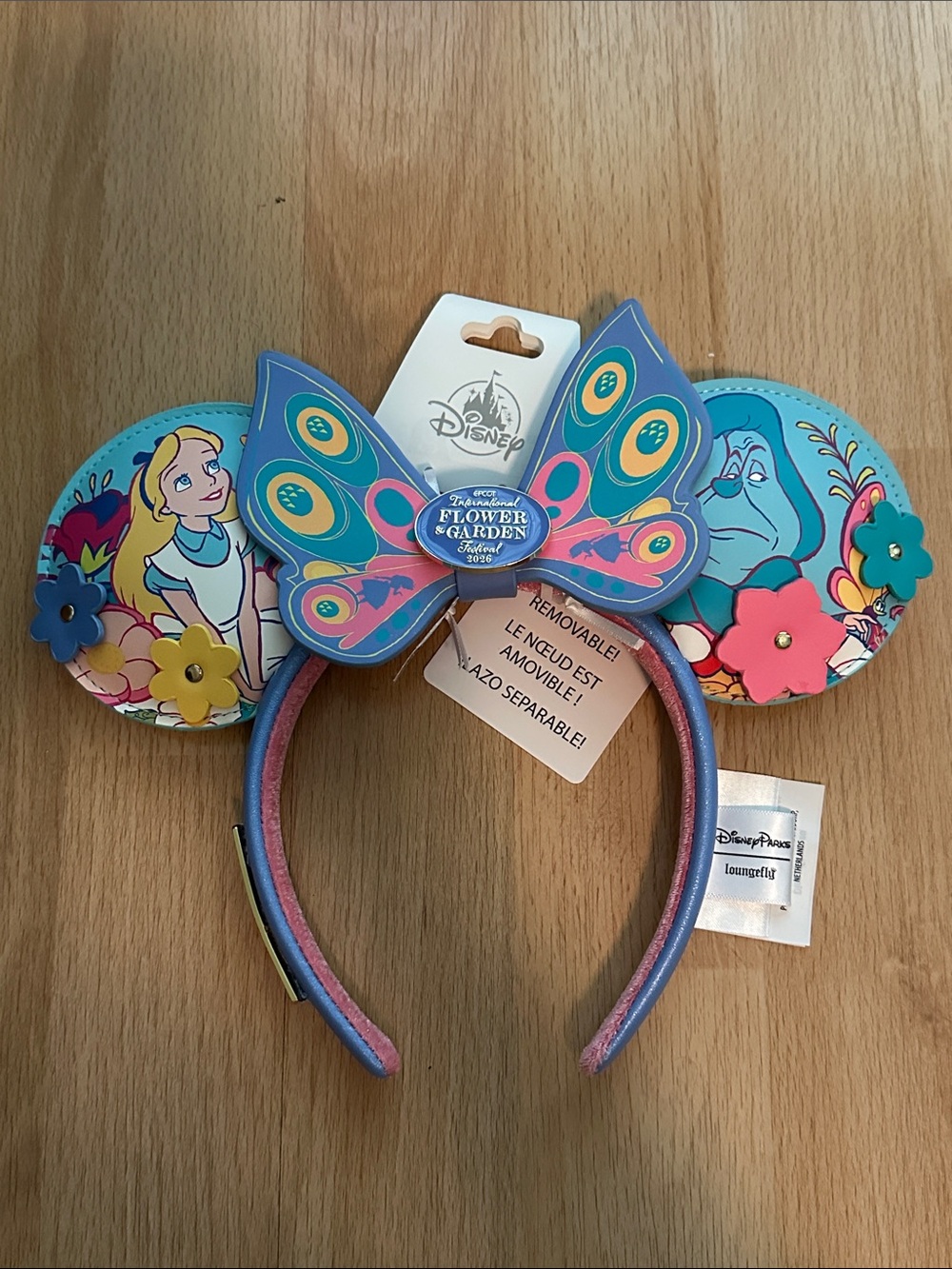 NWT Alice in Wonderland 2026 Epcot Int’l Flower & Garden Festival Ears
